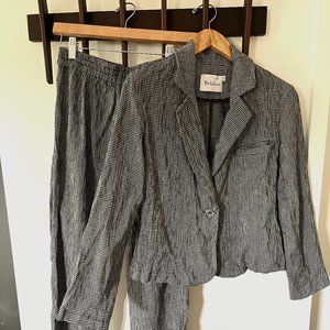 Beklina Mia Blazer and Trouser Plaid Black size S/M